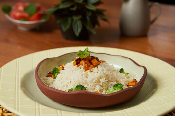 rice and salad
