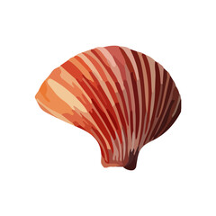 Fototapeta premium Vector Seashell watercolor illustration. Hand drawn underwater element design. Artistic vector marine design element. Illustration for greeting cards, printing and other design projects. Generative AI