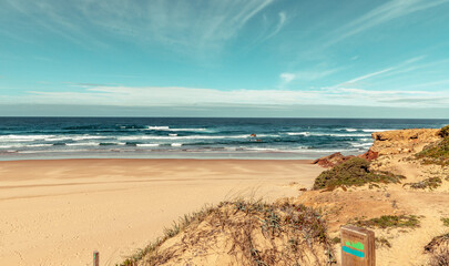 coastal Landscape  in the Natural Park of Southwest Alentejo and Costa Vicentina at the beach...