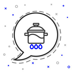 Line Cooking pot icon isolated on white background. Boil or stew food symbol. Colorful outline concept. Vector
