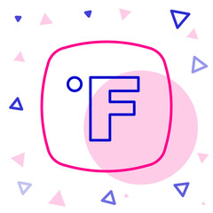 Line Fahrenheit icon isolated on white background. Colorful outline concept. Vector