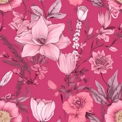 Türaufkleber backgrounds with pink floral symphonies © Jaaza