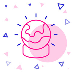 Line Magic ball icon isolated on white background. Crystal ball. Colorful outline concept. Vector