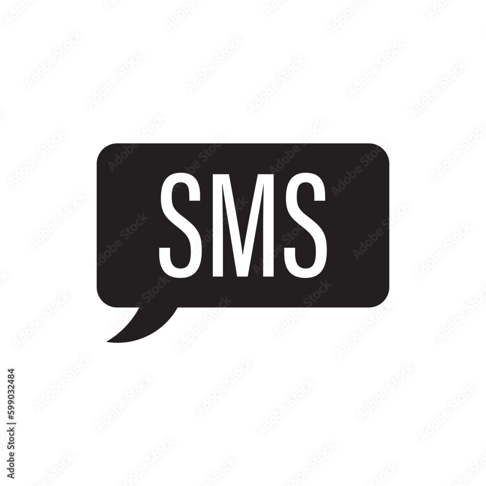 Poster sms vector icon. sms bubble chat flat sign design. message symbol pictogram. ux ui icon