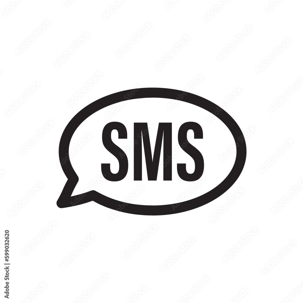 Poster sms vector icon. sms bubble chat flat sign design. message symbol pictogram. ux ui icon