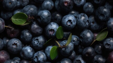 blueberry with leaves banner background texture wallpaper