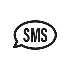 SMS vector icon. SMS bubble chat flat sign design. Message symbol pictogram. UX UI icon
