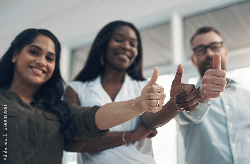 Poster building this business from the ground up. cropped portrait of a diverse group of businesspeople sta