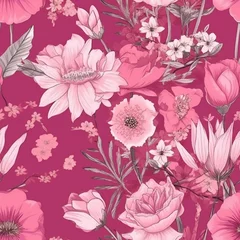 Gordijnen pink floral backgrounds for serenades © Jaaza