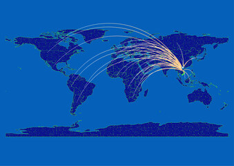 Vector Vietnam map, map of Vietnam for  emphasizing export, technology, trade and innovation. Enhance presentations and marketing materials. Ideal for businesses, entrepreneurs.