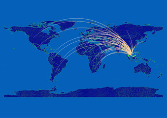 Vector Malaysia map, map of Malaysia for  emphasizing export, technology, trade and innovation. Enhance presentations and marketing materials. Ideal for businesses, entrepreneurs.