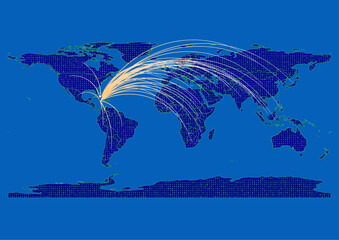 Vector Jamaica map, map of Jamaica for  emphasizing export, technology, trade and innovation. Enhance presentations and marketing materials. Ideal for businesses, entrepreneurs.