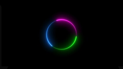 abstract beautiful  neon light loading circle  illustration  background