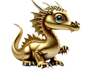 Golden Baby Dragon clipart png Sublimation ai generative