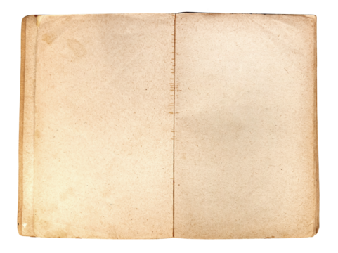 Old retro book on a white background. The unfolding of a yellowed book