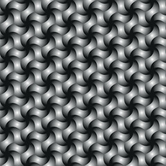 Seamless geometric pattern. Metallic mesh made of interlocking rectangle metal elements. Vector illustration usable as background or as a texture and all kinds of decorative projects.