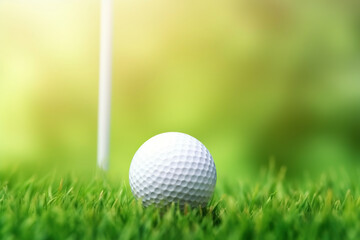 Golf ball ready to play. Generative AI.