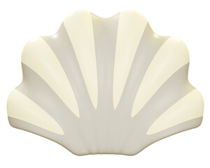 Sea shell, 3d rendering illustration on white background.