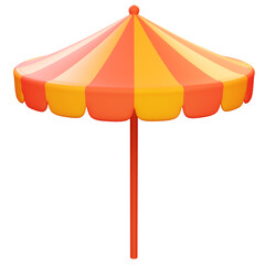 Obraz premium Umbrella, Summer 3d rendering illustration, Isolated on white background