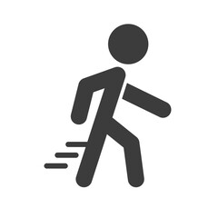 Pedestrian silhouette icon. Walking. Moving. Vector.
