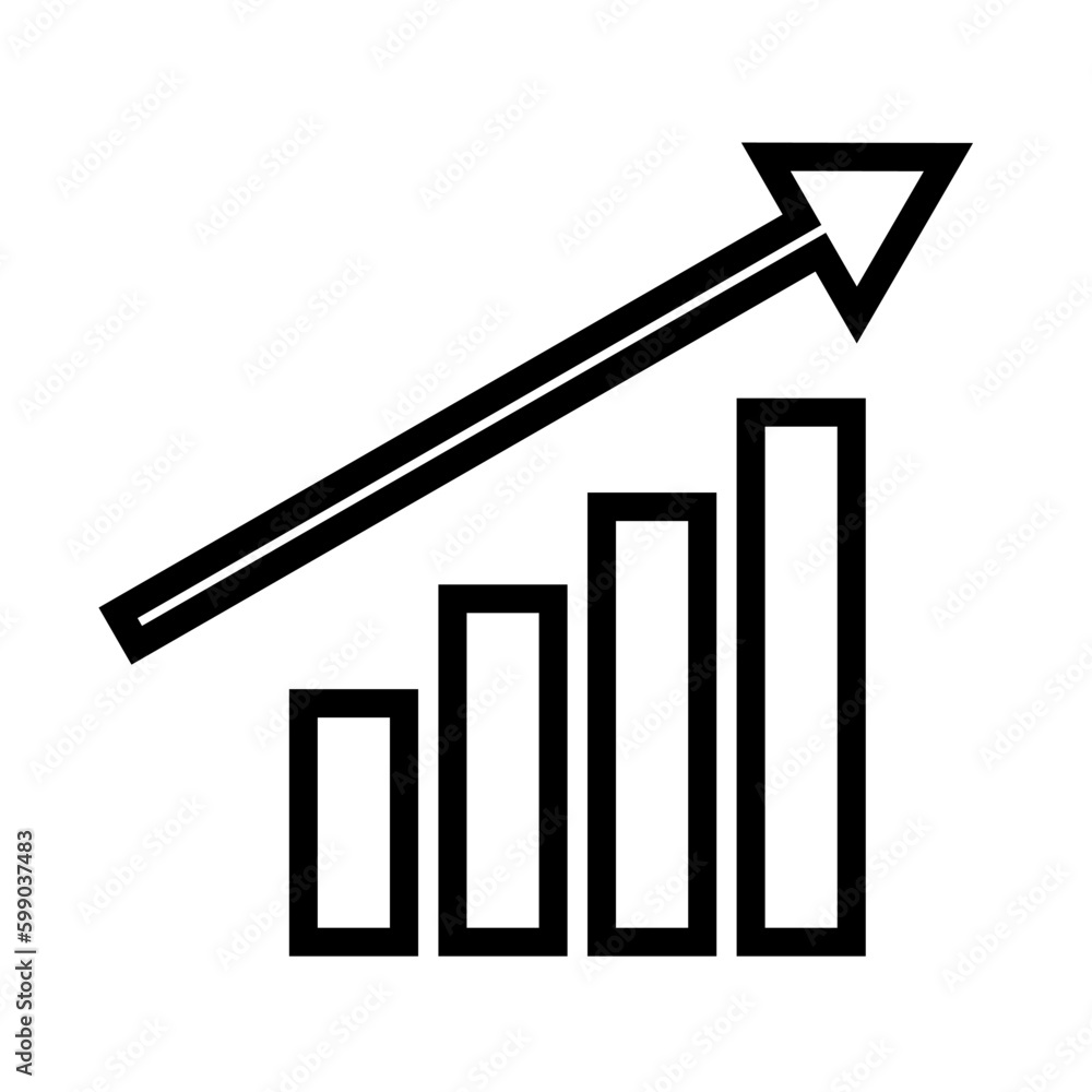 Aufkleber simple bar graph icon. statistics. vector.