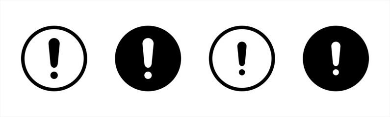 Exclamation mark icon. warning simple black style symbol sign for apps and website, vector illustration.