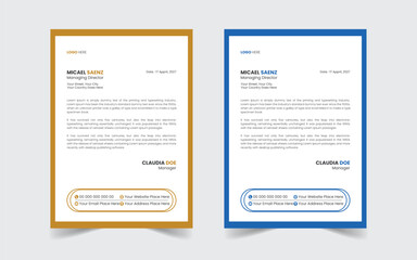 Obraz premium The Best Corporate Letterhead Template Design. Abstract vector layout background set. Flyer Layout with Geometric, poster flyer pamphlet brochure cover design layout space for photo background.