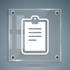 White Psychological test icon isolated on grey background. Square glass panels. Vector