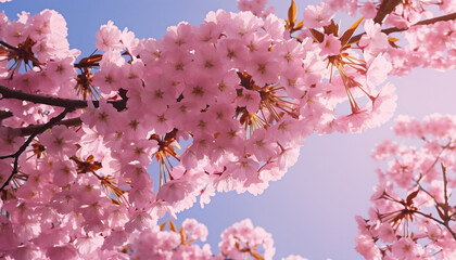 Naklejka premium Spring Sakura blossom wallpaper (generative AI)