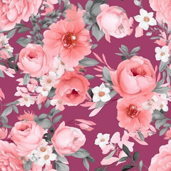 pink floral mosaic seamless backgrounds