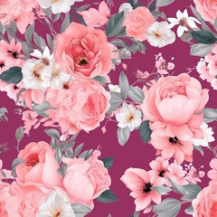 pink floral bliss seamless backgrounds