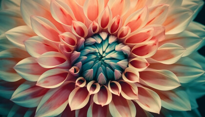 Abstract floral pattern, pink dahlia blossom wallpaper generated by AI