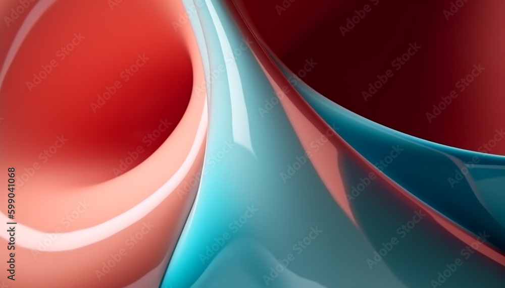 Poster smooth blue wave pattern backdrop, modern design generated by ai