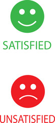 satisfied and unsatisfied signs for customer surveys and satisfaction ui and ux uses 