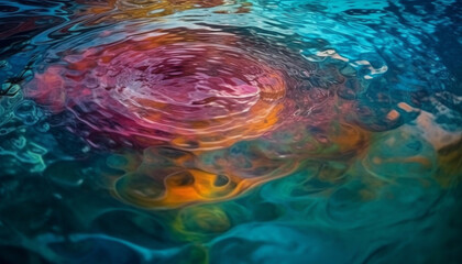 Fototapeta na wymiar Smooth underwater wave pattern in vibrant colors generated by AI