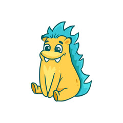 Cute cartoon monster on white background. Icon monster. Alien. Vector illustration 