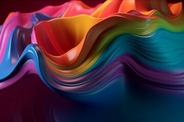 3D colourful abstract background with copy space, Generative AI