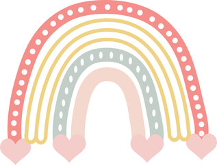 Boho Rainbow SVG Vector Design 