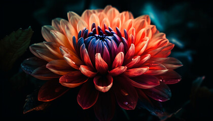 Vibrant petals of lotus water lily bloom generated by AI