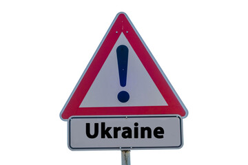 Ukraine Schild freigestellt