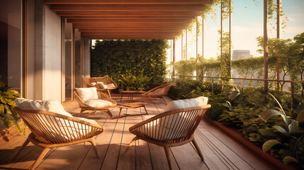 The Luxury Apartment Terrace with Seating Area