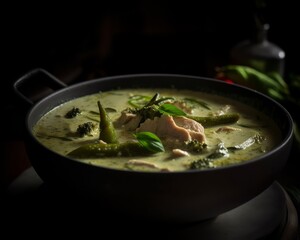 green curry with a creamy texture and coconut milk