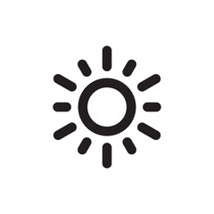 Sun icon. Sun line icon. Sunshine flat vector sign. Sunny symbol. Weather forecast sun outline sign design. Sunlight with ray pictogram. summer weather sun icon. UX UI icon