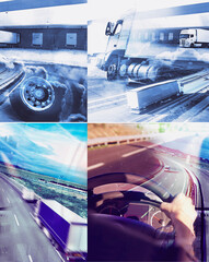 Negocio logístico. Almacenamiento y transporte de mercancías. Transporte para empresas de...