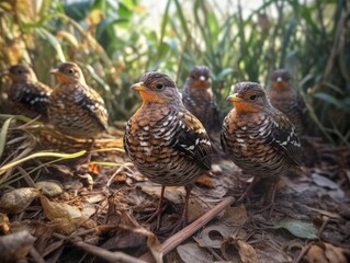 Group of Cuckoo in natural habitat (generative AI)