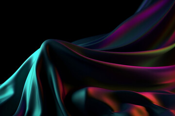Dark black matte cloth with gradient + cathode-ray display, rgb color displacement, chromatic aberration, Generative AI