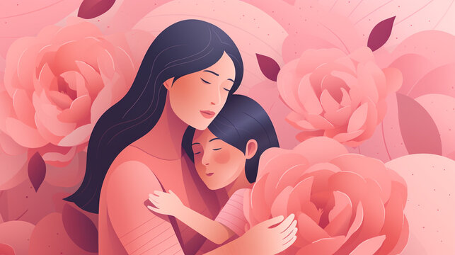 M&egrave;re et sa fille, f&ecirc;te des m&egrave;res