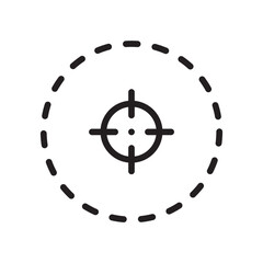 Aim vector icon. Dart target flat sign design. Military enemy aim symbol pictogram. UX UI icon