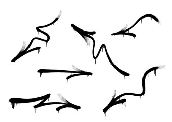 Graffiti arrow with overspray in black over white. Vector graffiti image © Yevhen