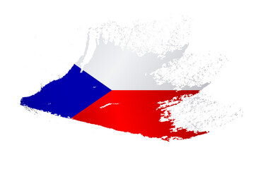 Brush painted flag of Czech Republic